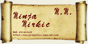 Minja Mirkić vizit kartica